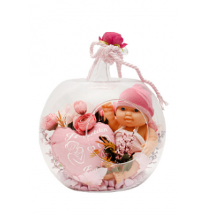 Elma Fanusta Hoşgeldin Kız Bebek Teraryum (~30 cm)